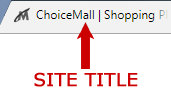 Title tag in the tab.